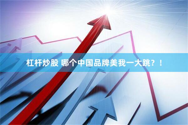 杠杆炒股 哪个中国品牌美我一大跳？！